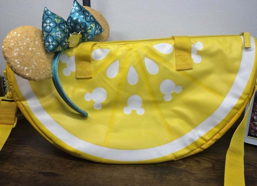 Disney Mickey Mouse Lemon Slice Cooler Insulated Bag with Lemon Ear bundle